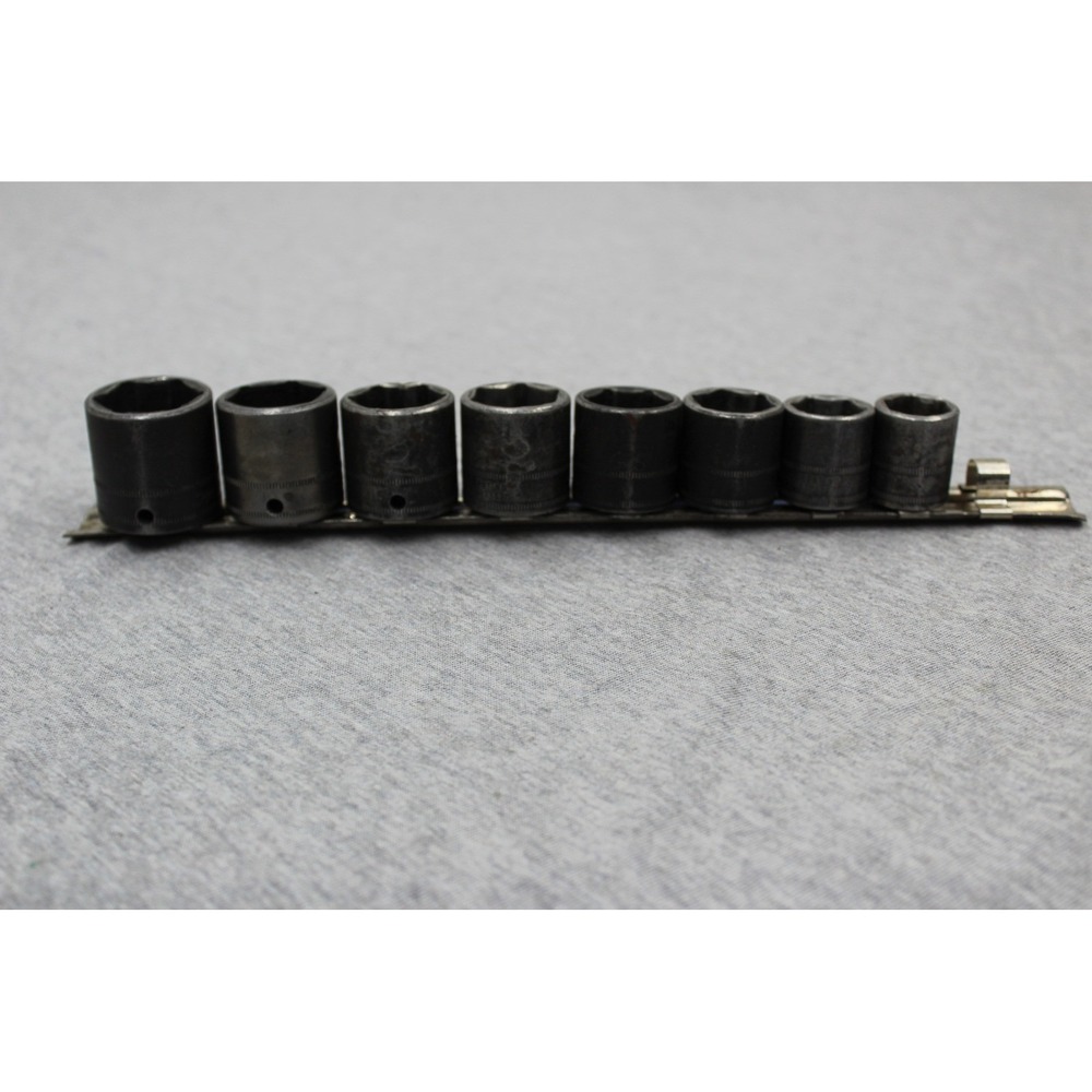 Snap-on 8pc Socket Set Black 15mm-24mm IMFM Shallow 6-Point 3/8" Drive Impact